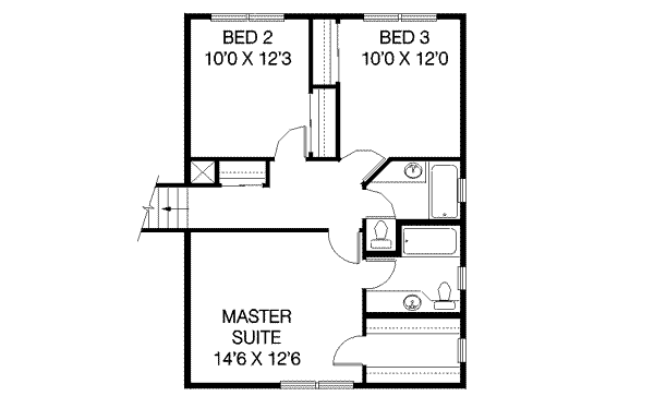 Traditional Floor Plan - Upper Floor Plan #60-301
