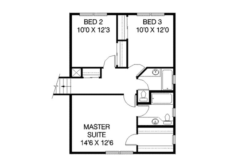 House Plan Design - Floor Plan - Upper Floor for Traditional House Plan #60-301 - 3 bed, 0 bath