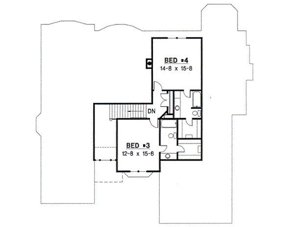 European Floor Plan - Upper Floor Plan #67-438