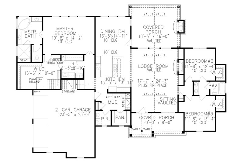 Dream House Plan - Floor Plan - Main Floor 1 for Farmhouse House Plan #54-389 - 4 bed, 3.5 bath