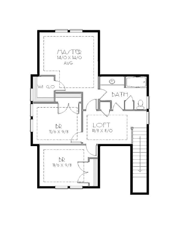 Traditional Floor Plan - Upper Floor Plan #423-10