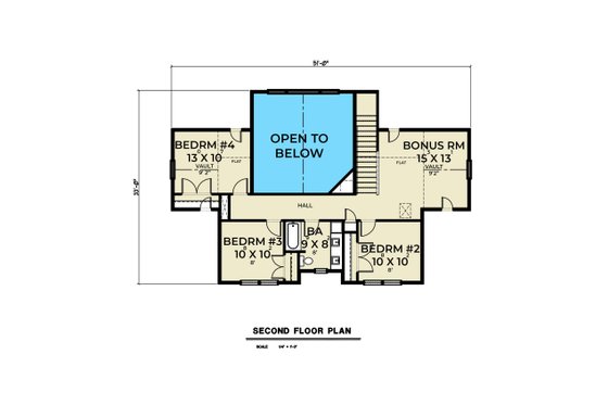 Floor Plan - Upper Floor for Farmhouse House Plan #1070-169 - 5 bed, 3 bath