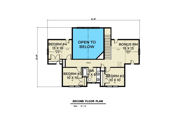 Architectural House Design - Farmhouse Floor Plan - Upper Floor Plan #1070-169