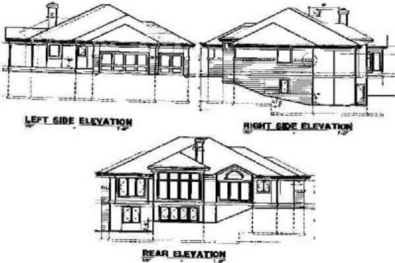 Exterior - Rear Elevation House Plan #67-177 - 4 bed, 3 bath