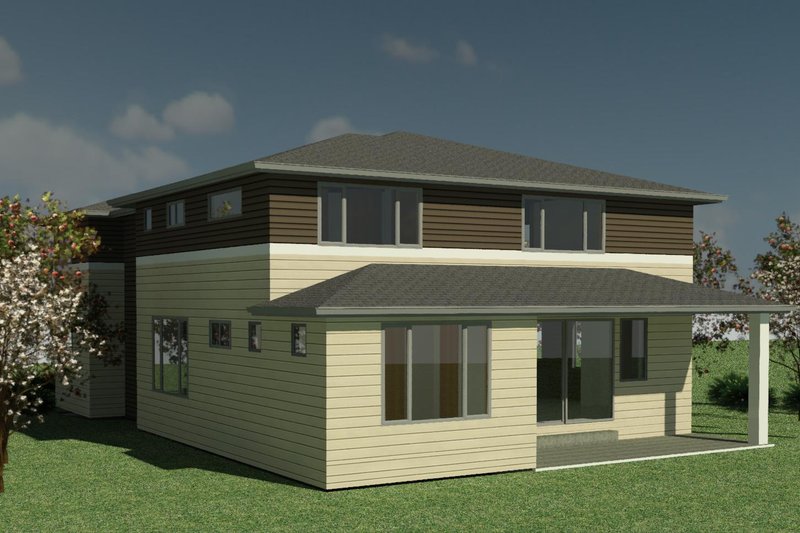 Home Plan - Exterior - Rear Elevation for Contemporary House Plan #1066-131 - 5 bed, 4.5 bath