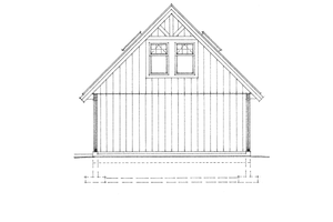 Exterior - Rear Elevation for Traditional House Plan #118-180, 0.5 bath