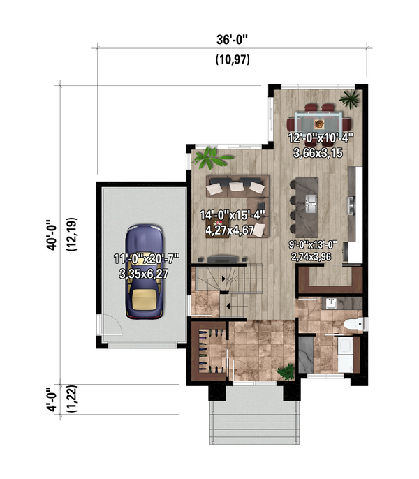 European Floor Plan - Main Floor Plan #25-4975