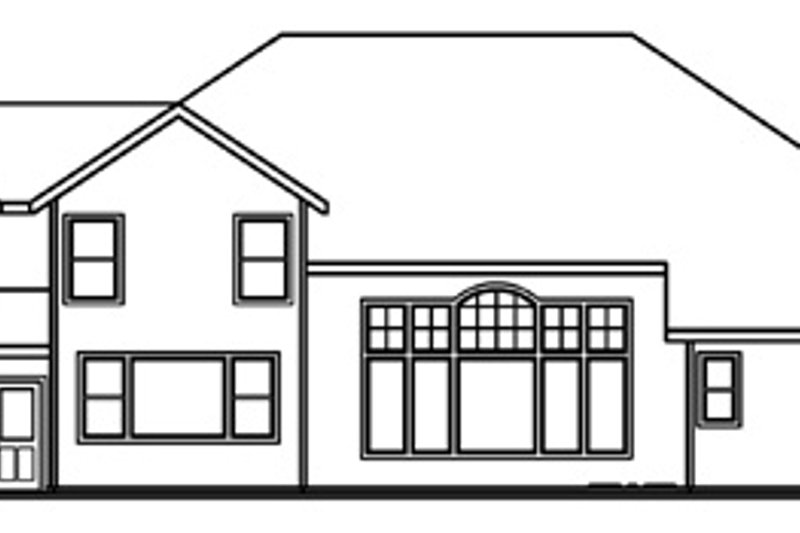 Home Plan - Exterior - Rear Elevation for Traditional House Plan #124-541 - 3 bed, 3.5 bath