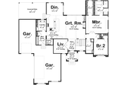 Mediterranean Style House Plan - 2 Beds 2 Baths 2029 Sq/Ft Plan #455-389 