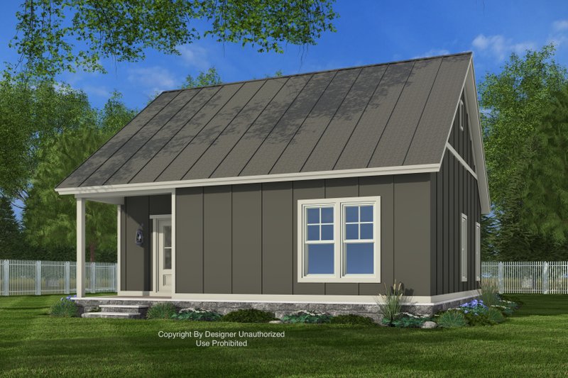 Architectural House Design - Exterior - Rear Elevation for Craftsman House Plan #51-1436 - 1 bed, 1 bath