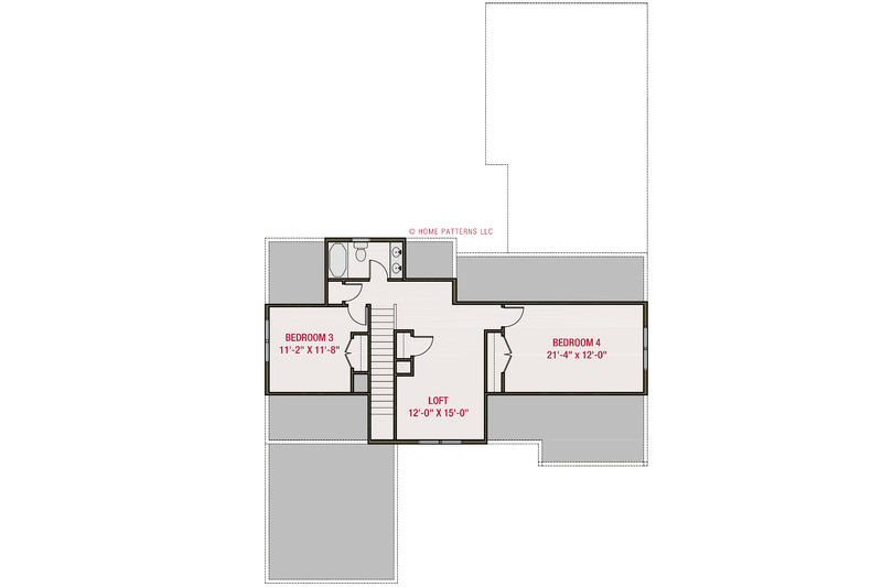 Dream House Plan - Floor Plan - Upper Floor for Farmhouse House Plan #461-108 - 4 bed, 3.5 bath