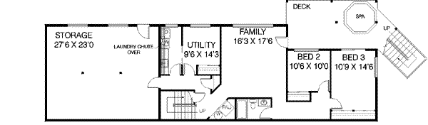 Ranch Floor Plan - Lower Floor Plan #60-379
