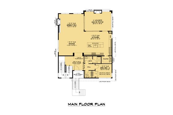 Floor Plan - Main Floor for Contemporary House Plan #1066-155 - 4 bed, 4 bath