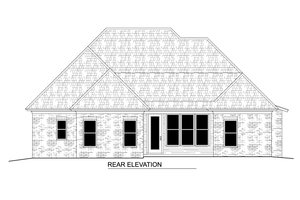 Exterior - Rear Elevation 1 for Southern House Plan #1081-38 - 3 bed, 2 bath