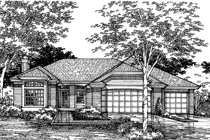 Home Plan - Ranch Exterior - Front Elevation Plan #320-610