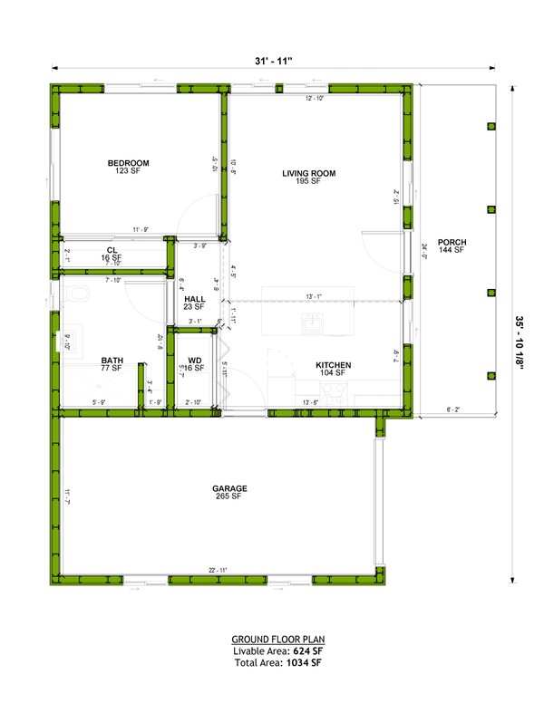 Modern Floor Plan - Main Floor Plan #1106-170