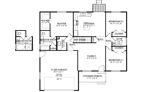 Home Plan - Ranch Floor Plan - Main Floor Plan #1060-103