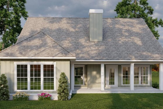 Exterior - Rear Elevation for Traditional House Plan #17-2435 - 3 bed, 3 bath