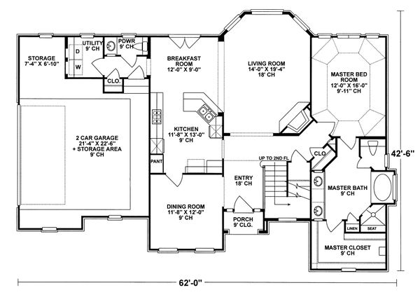 Home Plan - Mediterranean Floor Plan - Main Floor Plan #20-256