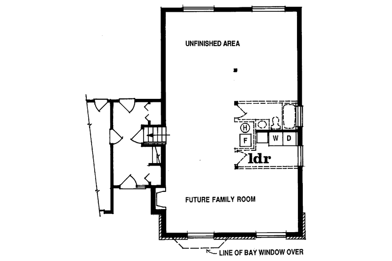 House Blueprint - Floor Plan - Lower Floor for Contemporary House Plan #47-789 - 3 bed, 1 bath
