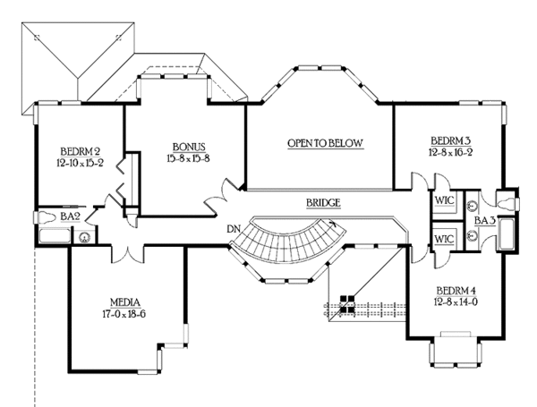 House Blueprint - Contemporary Floor Plan - Upper Floor Plan #132-491