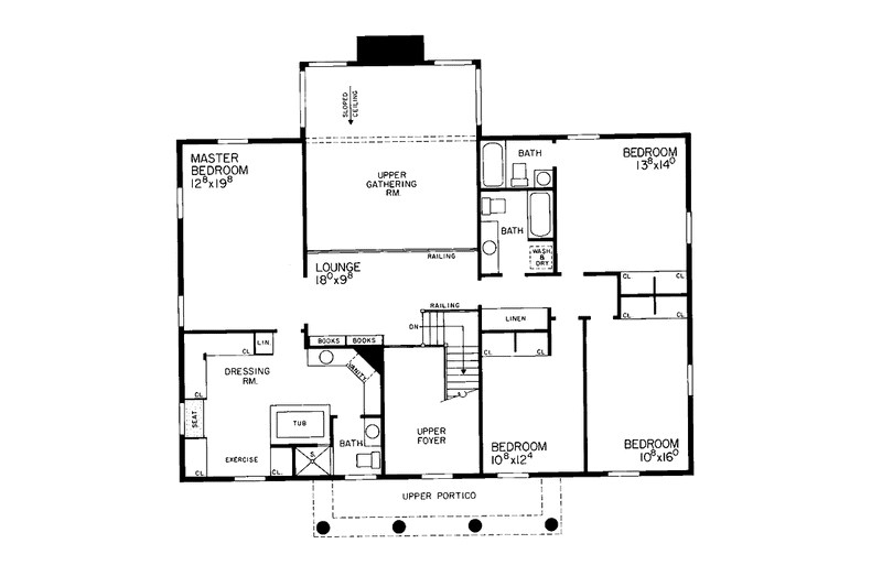 Home Plan - Floor Plan - Upper Floor for Classical House Plan #72-769 - 4 bed, 3.5 bath