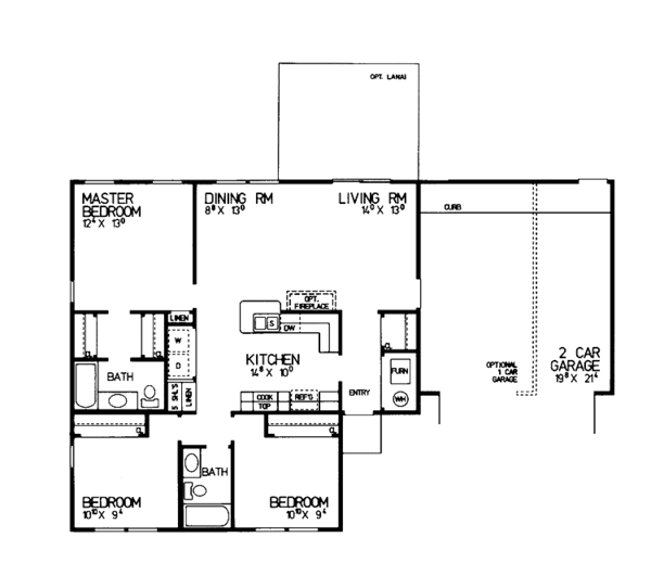 Home Plan - Adobe / Southwestern Floor Plan - Main Floor Plan #72-1029