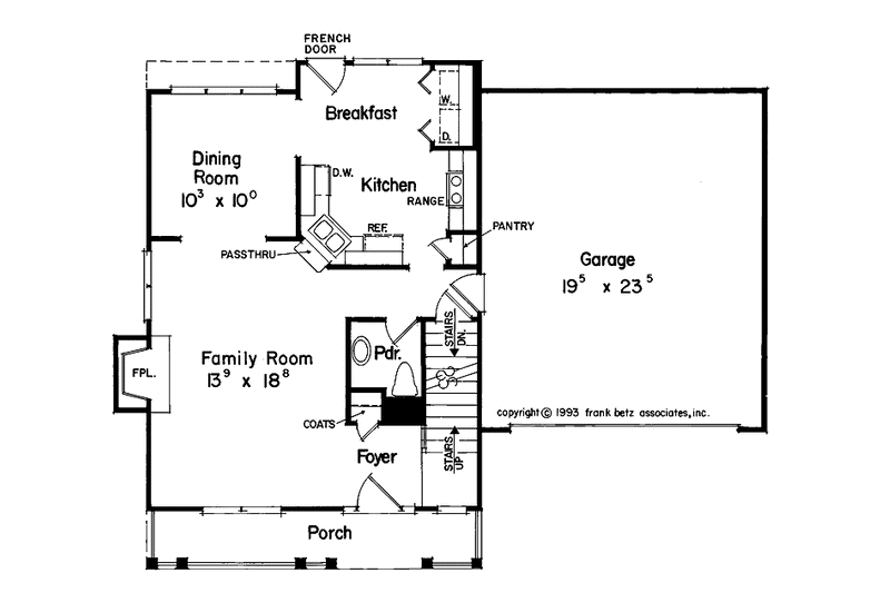 Home Plan - Floor Plan - Main Floor for Country House Plan #927-51 - 3 bed, 2.5 bath