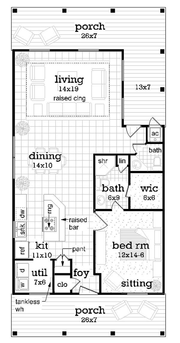 Dream House Plan - Cottage Floor Plan - Main Floor Plan #45-618