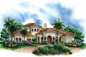 Dream House Plan - Mediterranean Exterior - Front Elevation Plan #1017-104