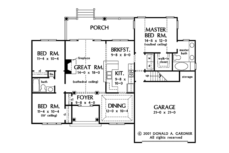 Home Plan - Floor Plan - Main Floor for Traditional House Plan #929-608 - 3 bed, 2 bath