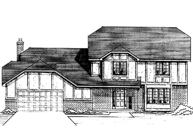 Architectural House Design - Exterior - Front Elevation 3 for Tudor House Plan #51-835 - 4 bed, 2.5 bath