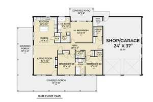 Floor Plan - Main Floor for Contemporary House Plan #1070-240 - 3 bed, 2.5 bath