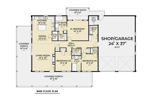Dream House Plan - Contemporary Floor Plan - Main Floor Plan #1070-240