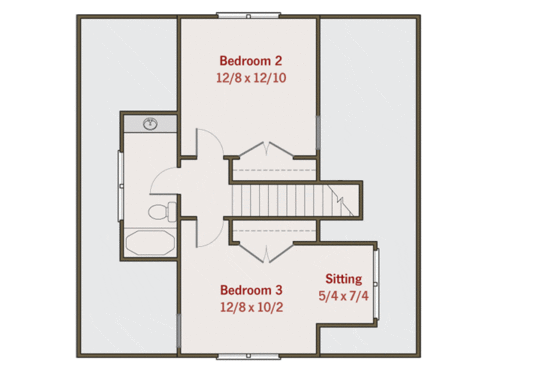 Floor Plan - Upper Floor for Craftsman House Plan #461-6 - 3 bed, 2.5 bath