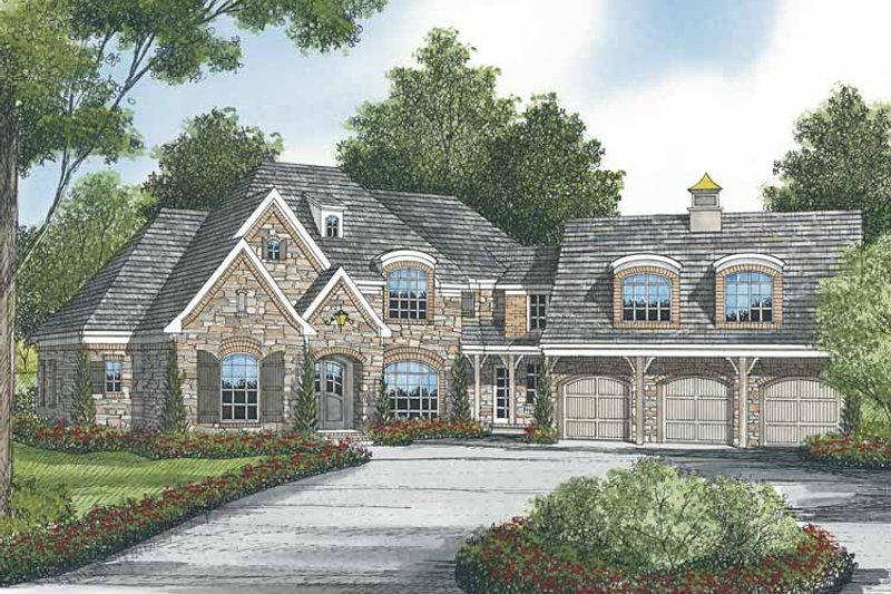Dream House Plan - Exterior - Front Elevation 3 for European House Plan #453-582 - 4 bed, 4.5 bath