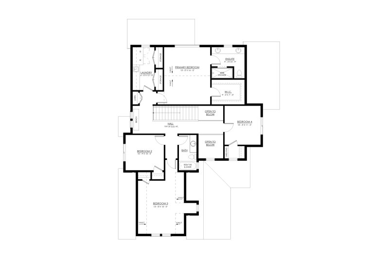 Home Plan - Floor Plan - Upper Floor for Farmhouse House Plan #1114-64 - 4 bed, 2.5 bath