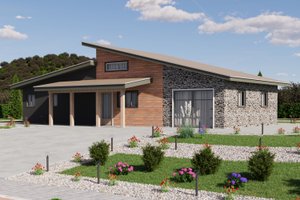 Exterior - Front Elevation 4 for Modern House Plan #1106-176 - 2 bed, 1 bath