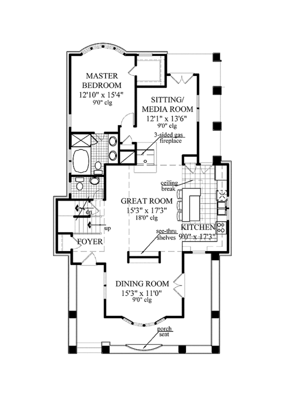 House Design - Country Floor Plan - Main Floor Plan #953-112