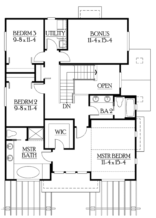 House Plan Design - Craftsman Floor Plan - Upper Floor Plan #132-311