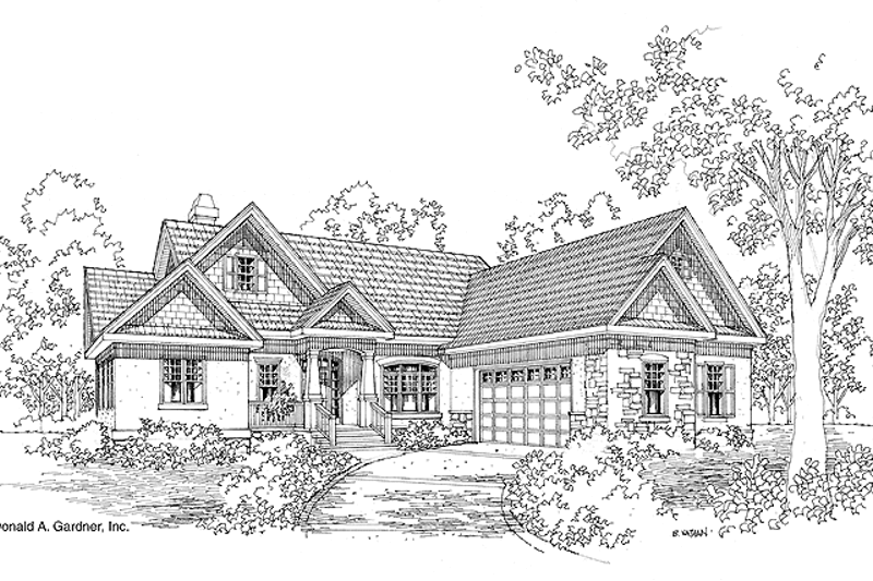 Architectural House Design - Craftsman Exterior - Front Elevation Plan #929-440