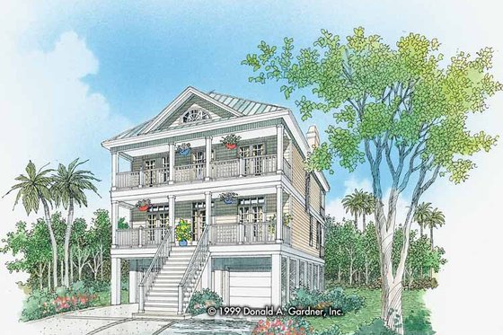 Exterior - Front Elevation 5 for Classical House Plan #929-506 - 3 bed, 2.5 bath