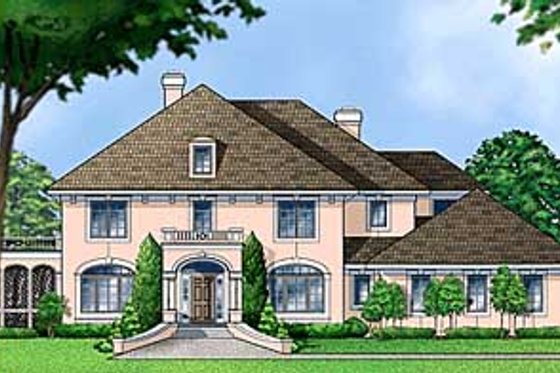 Exterior - Front Elevation for Mediterranean House Plan #67-603 - 5 bed, 4 bath