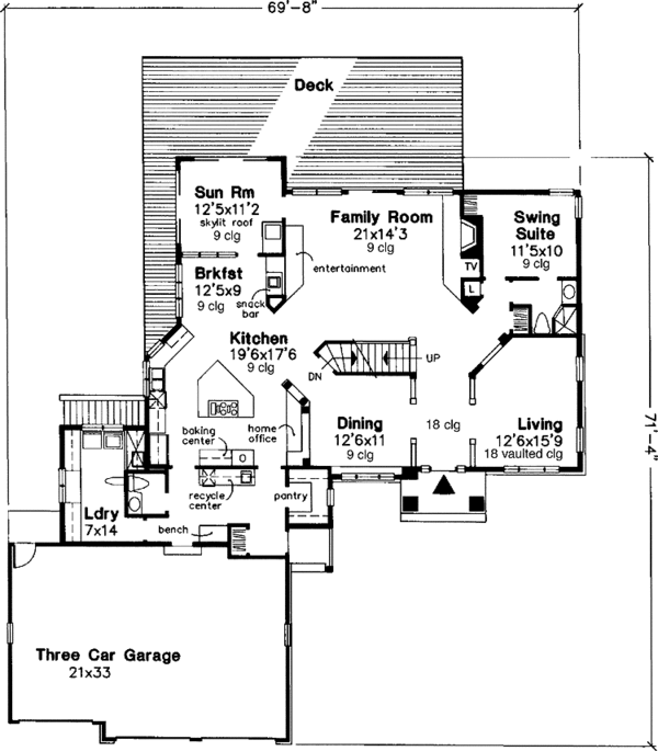 House Plan Design - Traditional Floor Plan - Main Floor Plan #320-510