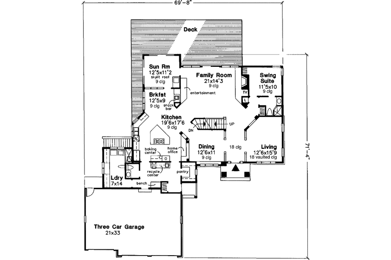 Home Plan - Floor Plan - Main Floor for Traditional House Plan #320-510 - 5 bed, 3.5 bath