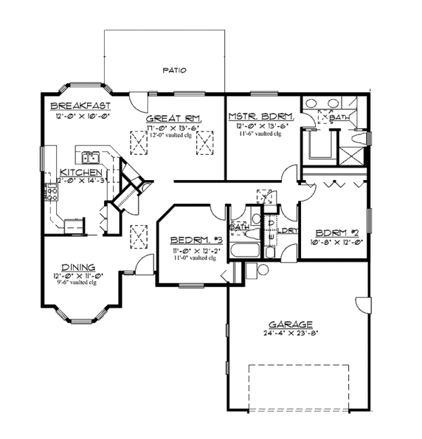 House Plan Design - Ranch Floor Plan - Main Floor Plan #997-29