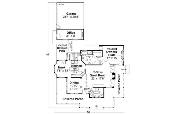 Floor Plan - Main Floor for Country House Plan #124-285 - 3 bed, 2.5 bath
