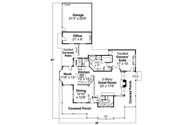 Country Floor Plan - Main Floor Plan #124-285