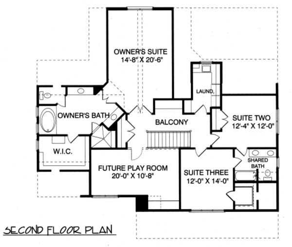 Tudor Floor Plan - Upper Floor Plan #413-840