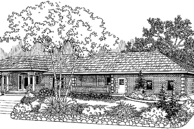 Home Plan - Exterior - Front Elevation 3 for European House Plan #60-1027 - 3 bed, 3 bath